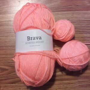 Yarn Brava 1 Skein 2 Balls 3" and 2" Color Is Seashell
